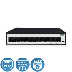 PS08FE+2FE Asztali PoE switch