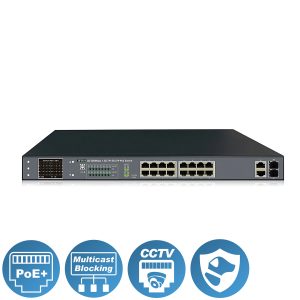 PS16FE+2GE+2SFP asztali PoE switch